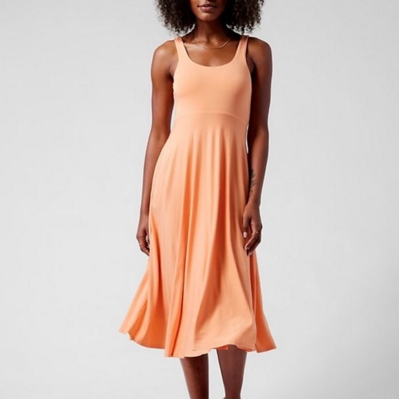 ATHLETA CACTUS PEACH SANTORINI MIDI DRESS - Picture 1 of 3
